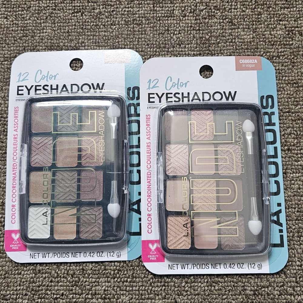 2 L.A. Colors 12 Color Eyeshadow Palette - Nude Shades